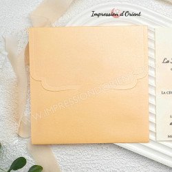 Faire-Part TANGERINE - Invitation avec enveloppe couleur abricot