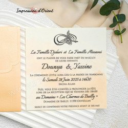 Faire-Part TANGERINE - Invitation avec enveloppe couleur abricot