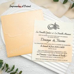 Faire-Part TANGERINE - Invitation avec enveloppe couleur abricot