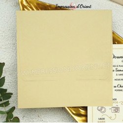 Faire-part DOUNYA - Invitation beige crème avec programme mariage picto