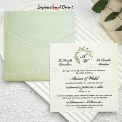 Faire-part CHERAZ - Invitation champêtre chic avec motif floral