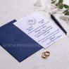 Faire-part IZAYA - Mariage blue navy bleu royal et argenté