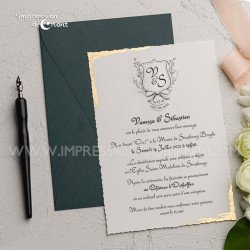 Faire-Part NEILA - Mariage médiéval chic avec blason et initiales