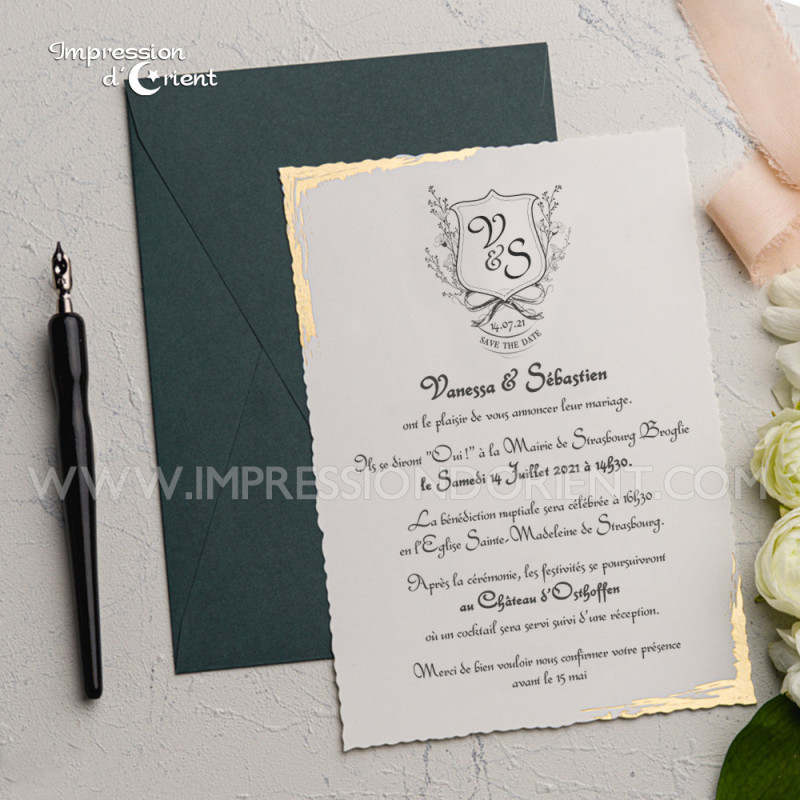 NEILA Invitation - Chic medieval wedding with coat of arms