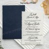 Faire-part mariage pochette bleu - Étui personnalisé argenté en option