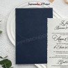 Faire-part mariage pochette bleu - Étui personnalisé argenté en option