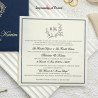 Faire-part AZUL - Invitation mariage chic bleu nuit avec dorure et étui personnalisé