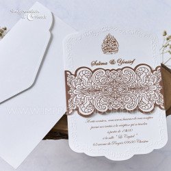 Faire-part YAMINA - Invitation aux courbes orientales avec enveloppe