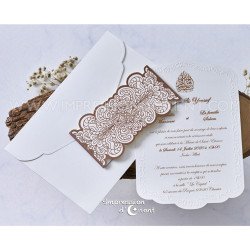 Faire-part YAMINA - Invitation aux courbes orientales avec enveloppe