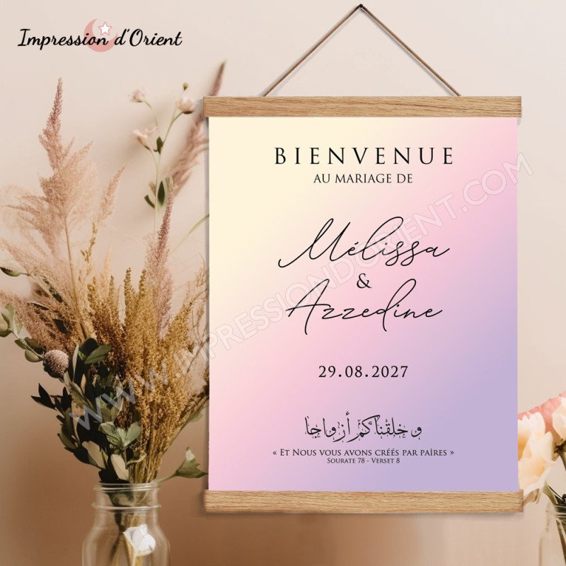 Affiche Bienvenue Mariage - Mélissa