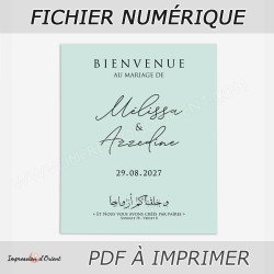 copy of Affiche Bienvenue Mariage - Mélissa