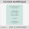 Affiche Bienvenue Mariage - Mélissa "mint" fichier numérique à imprimer