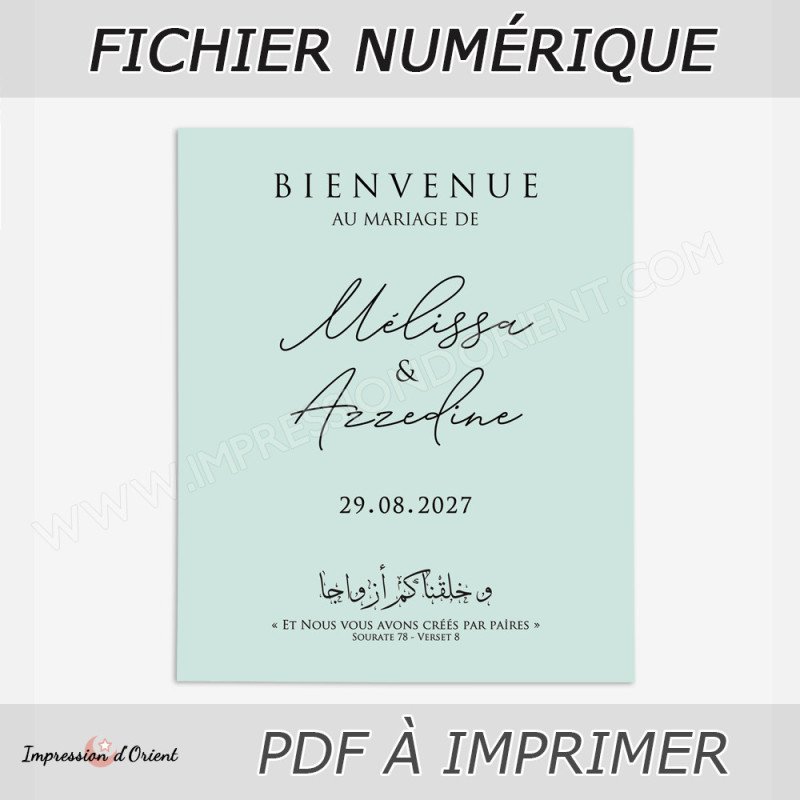 copy of copy of Affiche Bienvenue Mariage - Mélissa