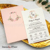 Faire-part LISON - Invitation rose, écusson floral et programme