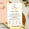 Faire-part LISON - Invitation rose, écusson floral et programme