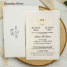 Faire-part GRACE - Mariage baroque chic avec initiales et dorure avec personnalisation de l'enveloppe