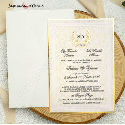 copy of Faire-Part GRACE - Mariage baroque chic avec initiales et dorure