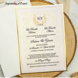 copy of Faire-Part GRACE - Mariage baroque chic avec initiales et dorure