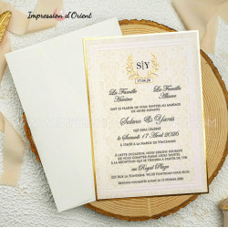 copy of Faire-Part GRACE - Mariage baroque chic avec initiales et dorure