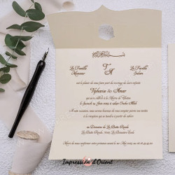 Faire-Part AMANDA - Invitation mariage doré avec initiales