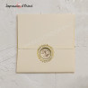 "ANNA" Invitation - Square wedding invitation with two folds, gold accents, and initials